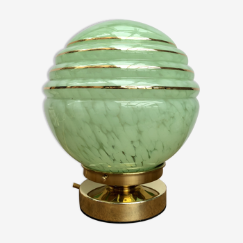 Lampe à poser globe en verre de Clichy mint