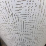 Conical white opaline suspension with a lower part with engraved patterns