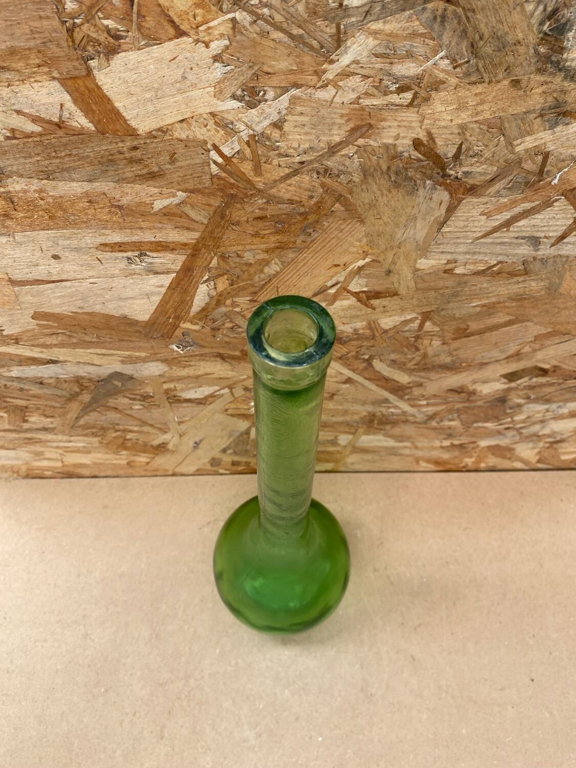 Antique Chianti Dame Jeanne Green Glass Bottle Large Vintage Model