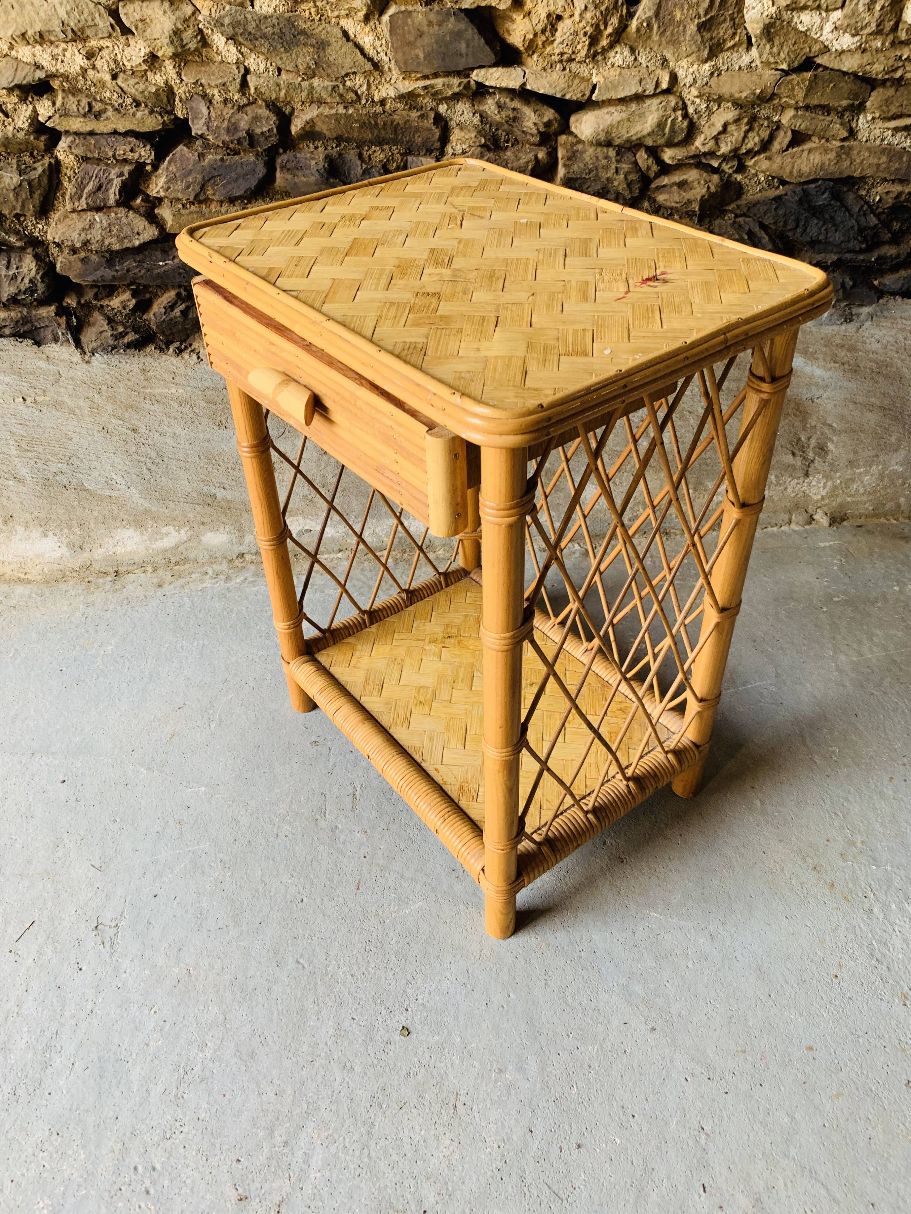 Rattan nightstand