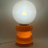 Space Age Orange Murano glass table lamp 1970s