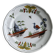Hand-painted earthenware plate with landscape and bird decoration.