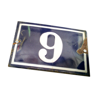 Enamelled street number plate