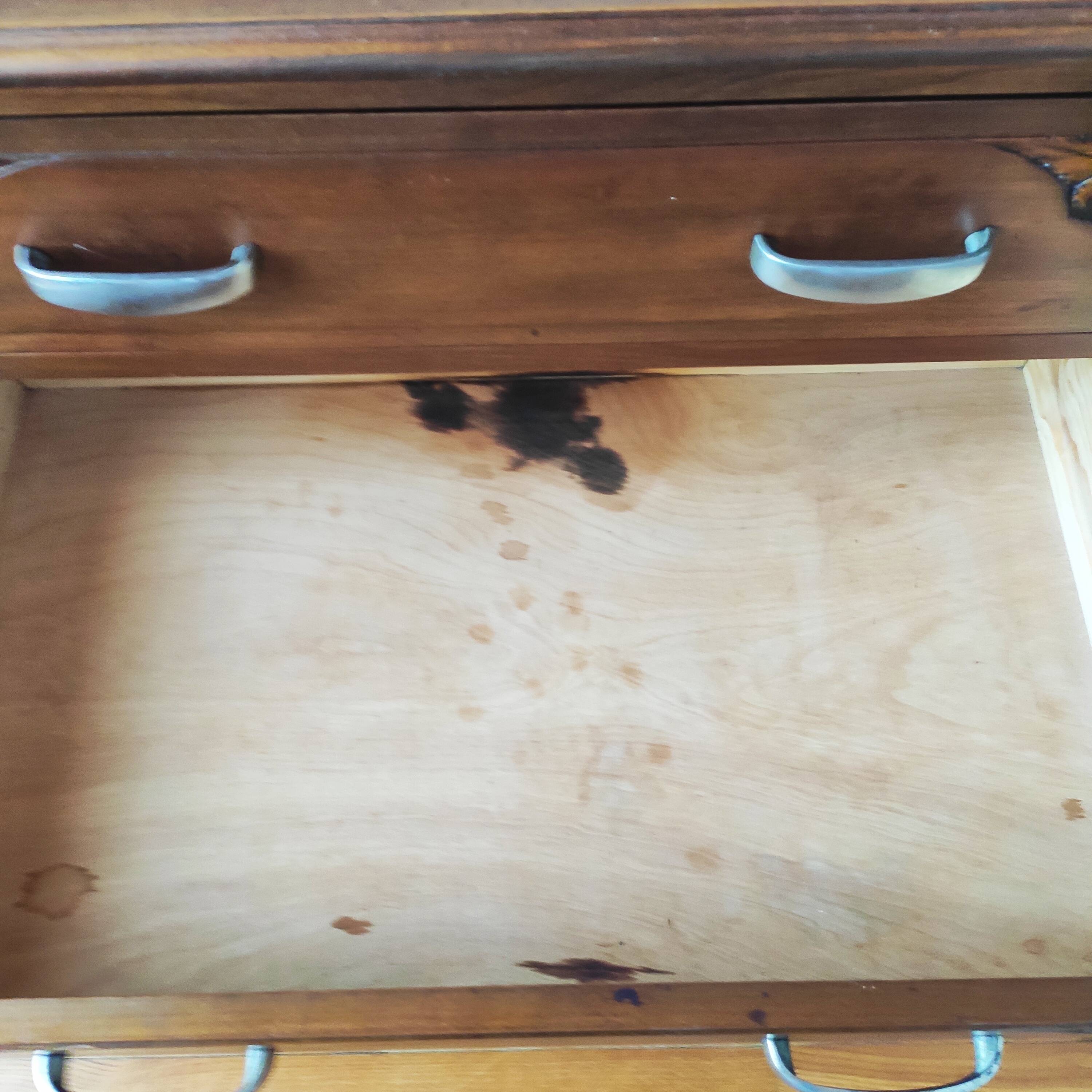 Art Deco chest of drawers in solid walnut