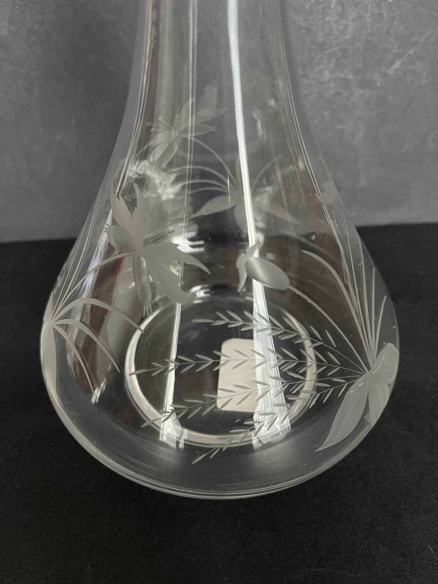 Etched glass carafe