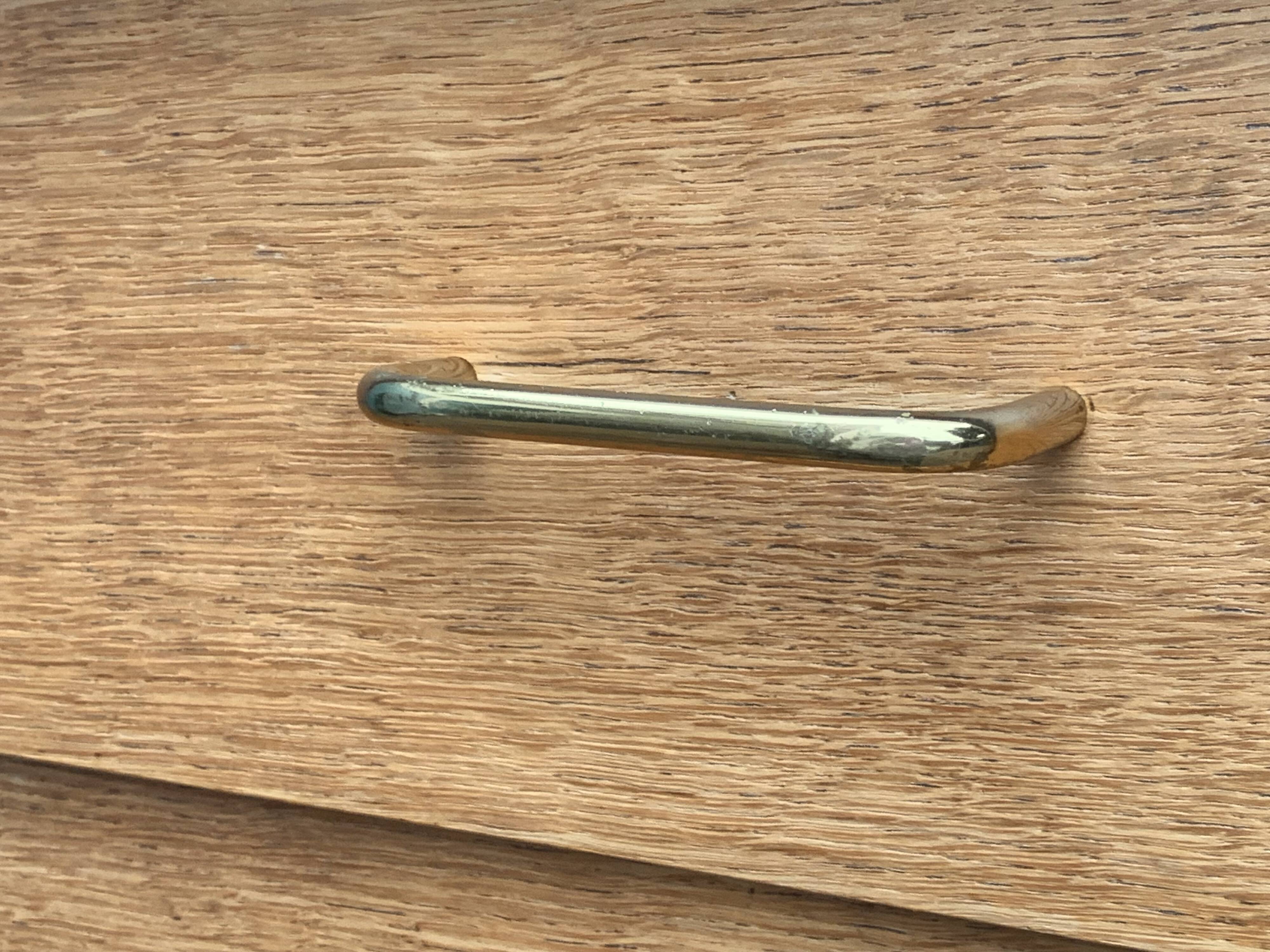 Vintage chest of drawers with compass feet, raw oak, 1960