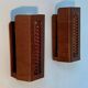 Pair of vintage wall lights, teak and amber glass, Sweden 1960