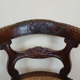 Renaissance style office chair in solid oak circa 1850