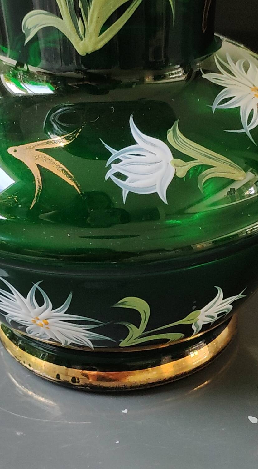 Monaco/Monte Carlo Glassworks vase. Emerald green blown glass