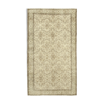 Hand-knotted rustic turkish beige rug 172 cm x 305 cm