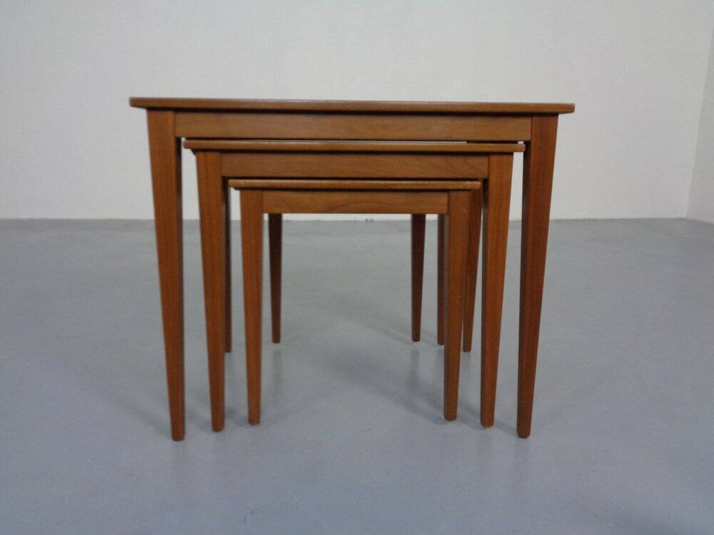 Danish Teak Nesting Tables by Kvalitet Form Funktion, 1960s, Set of 3