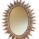 Oval sun mirror wrought iron from the 1950s Italy