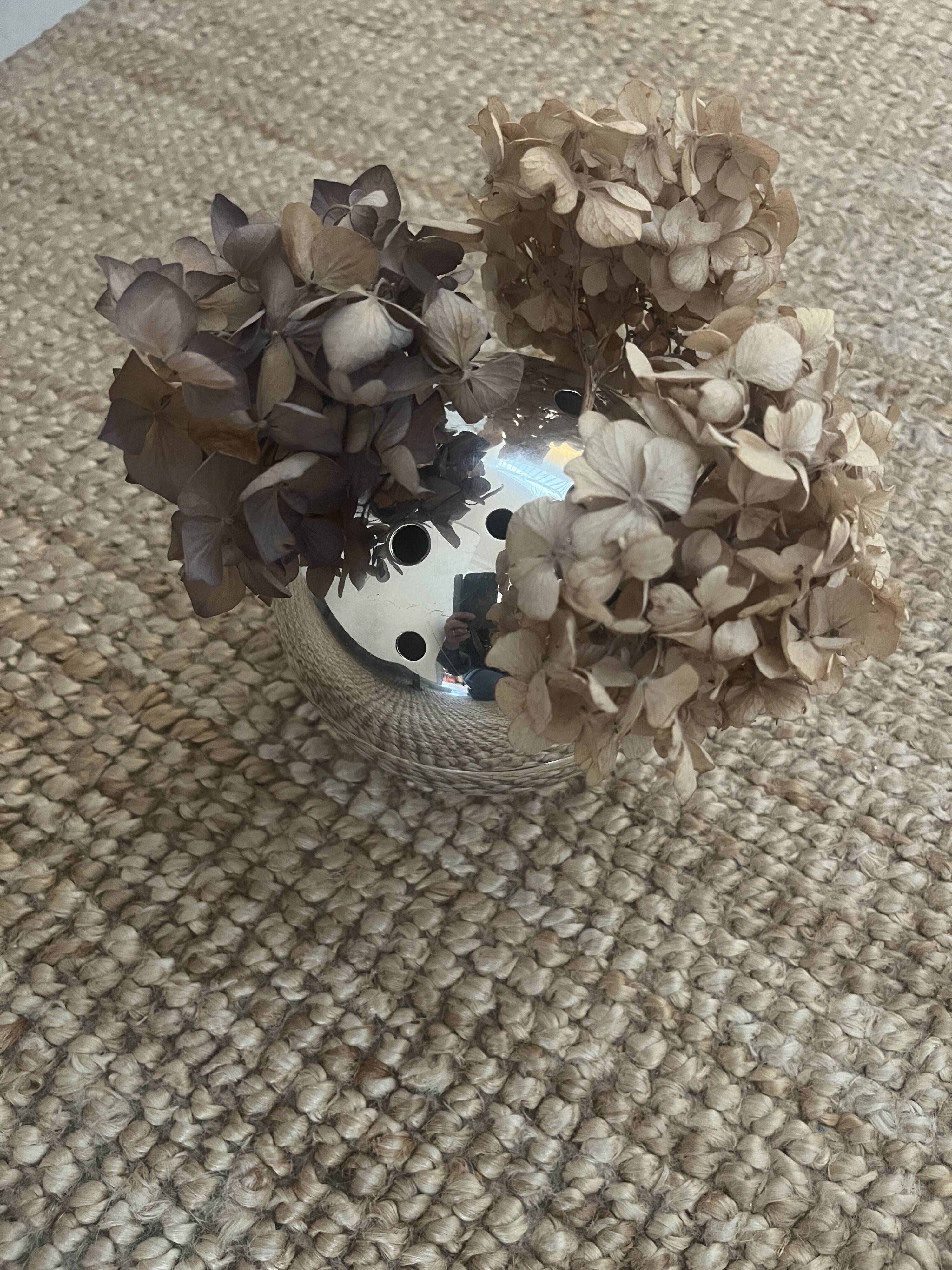 Christofle-Gio Ponti silver ball vase/flower holder