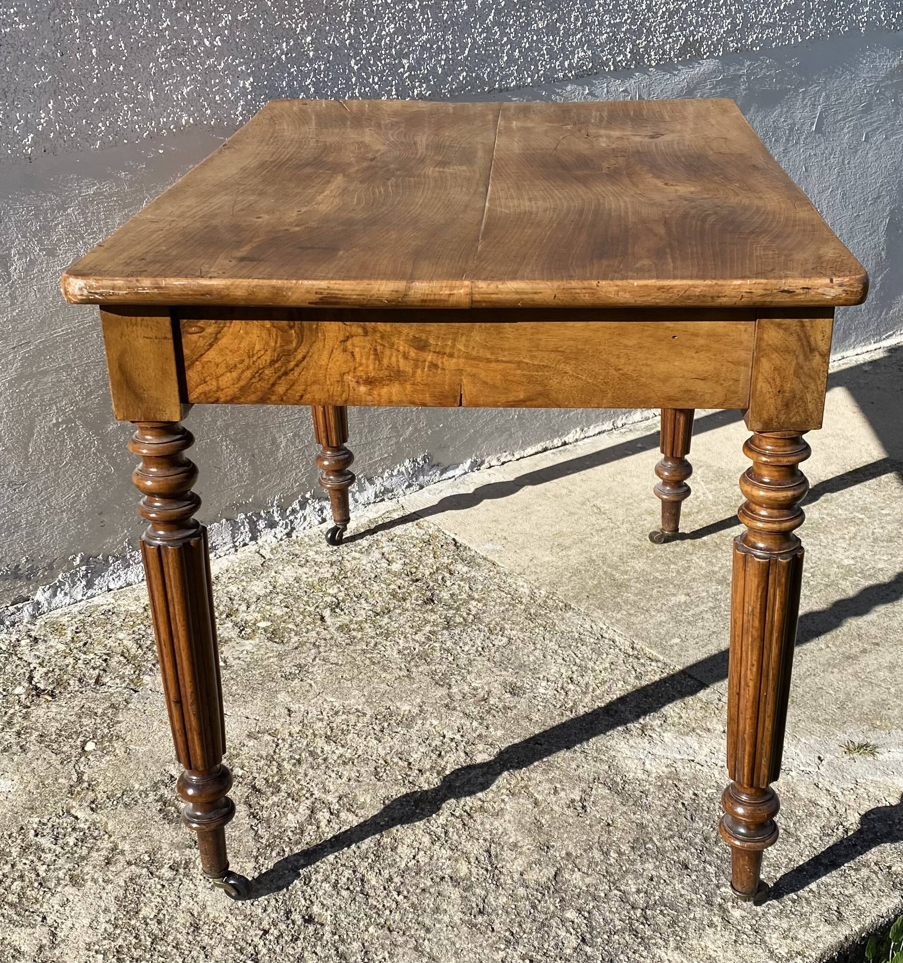19th century desk in light walnut with 1 drawer