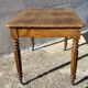 19th-century desk table in light walnut with one drawer.