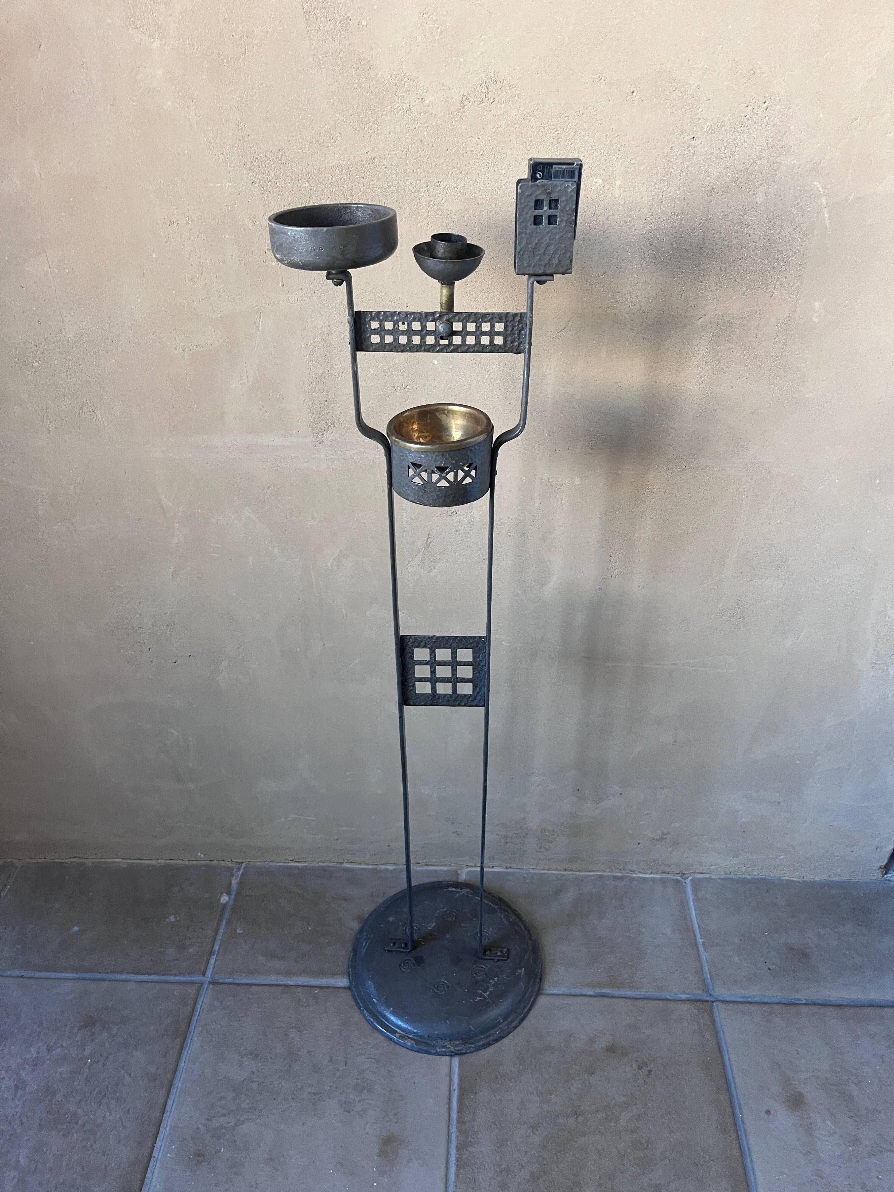 German smoker's accessory holder in wrought iron, 1916