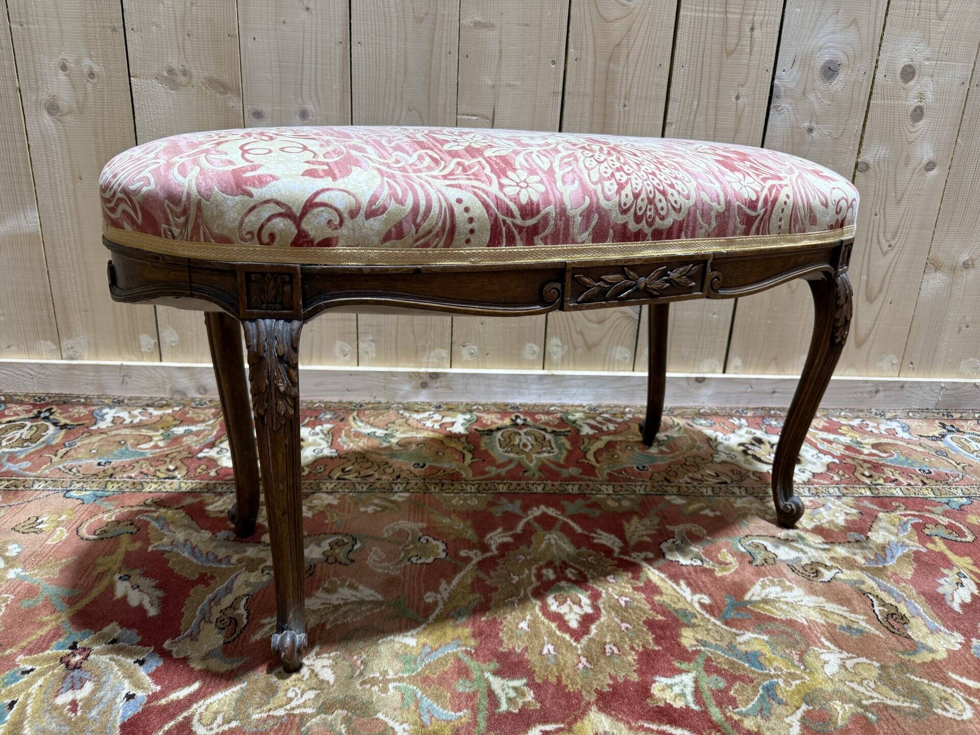 Louis XV style oval piano bench
