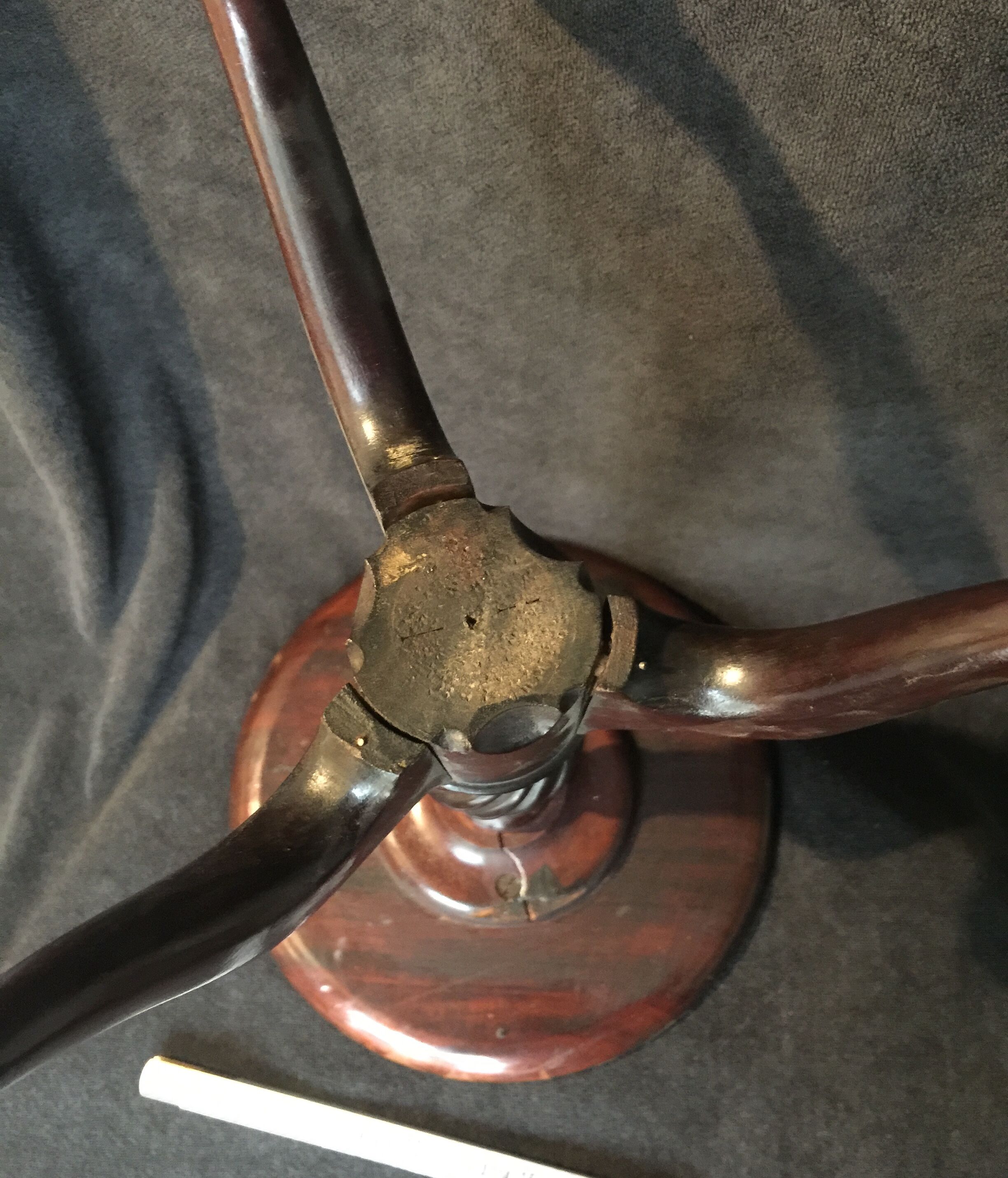 Small 19th-century English mahogany tripod pedestal