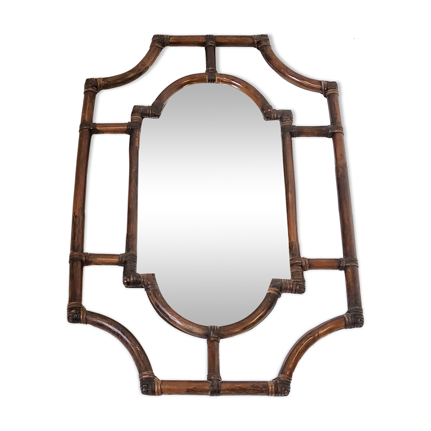 Bamboo mirror 93x66 cm vintage