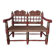 Vintage Spanish low chair in painted wood and straw (Majorca Andalusia)