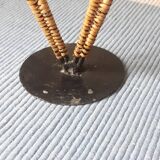 Iron and rattan candle holder