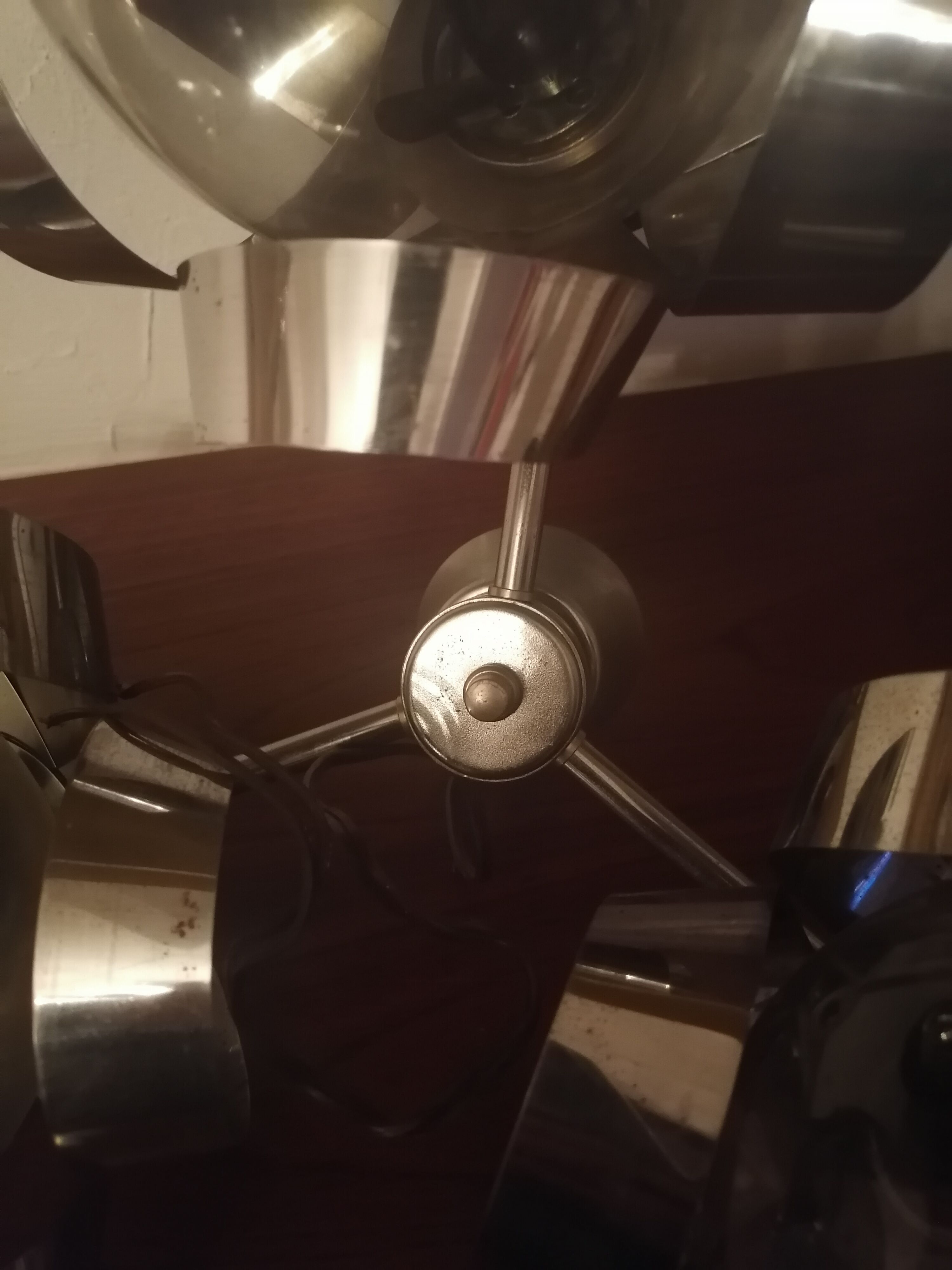 Chandelier chrome flowers 3 balls 1970