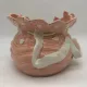 Vintage ceramic cache-pot in pink and white.