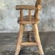 Small brutalist bench with backrest and armrests in Asian blonde teak H67 L6