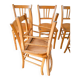Ensemble de 6 chaises bistrot en bois blond luterma 1950