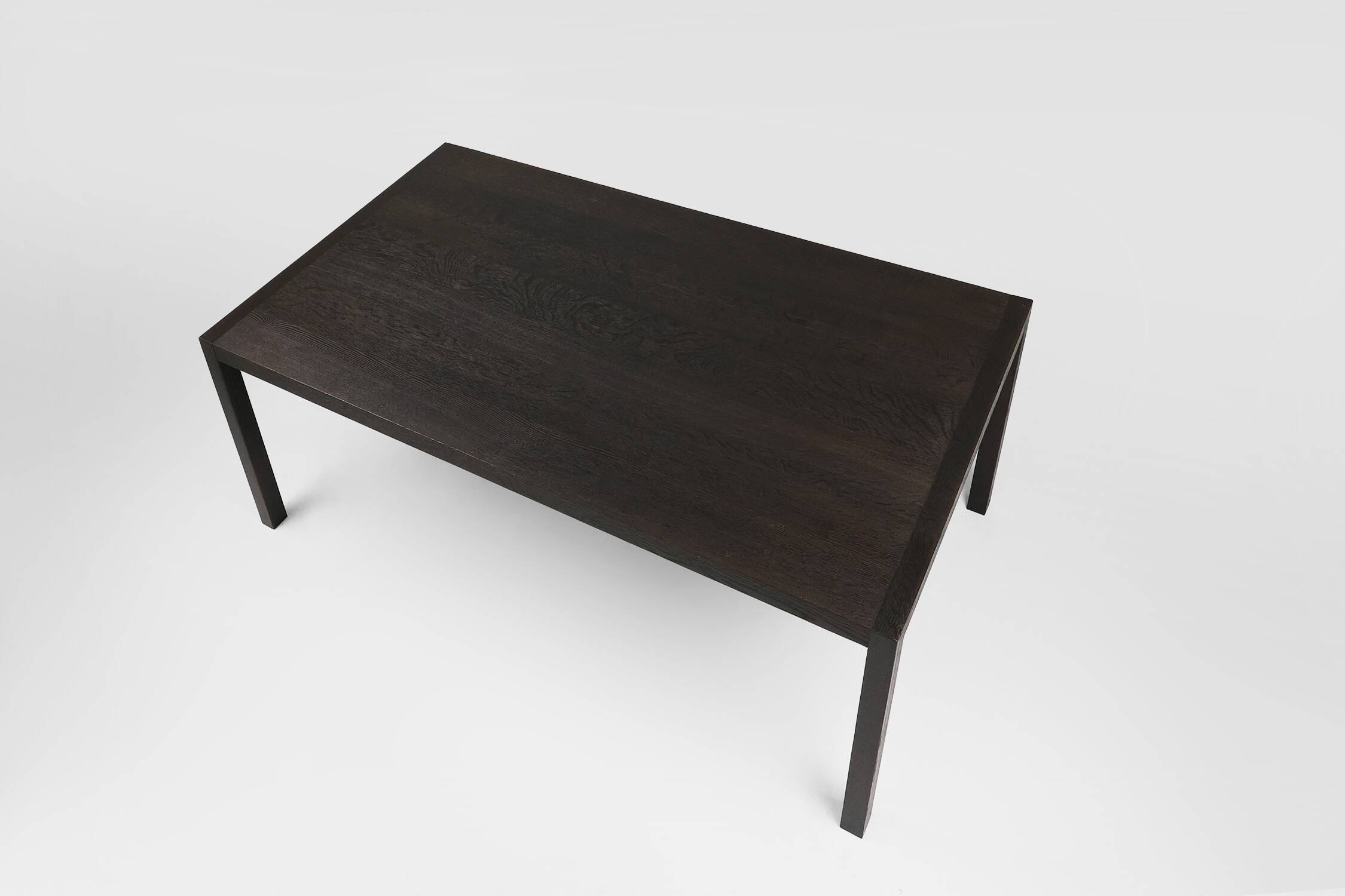 Large Vintage dinner table in blackened oak, Belgium ca. 1980