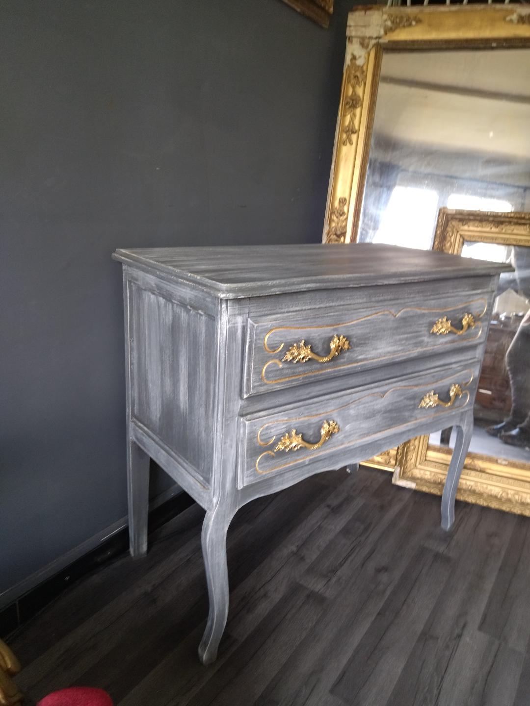Louis XV-style patinated grey dresser