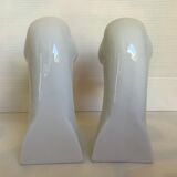 Pair of white bird, geese and duck bookends