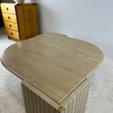 Coffee table Roche Bobois "eye" in travertine, 1970