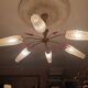 5-light brass chandelier 1950