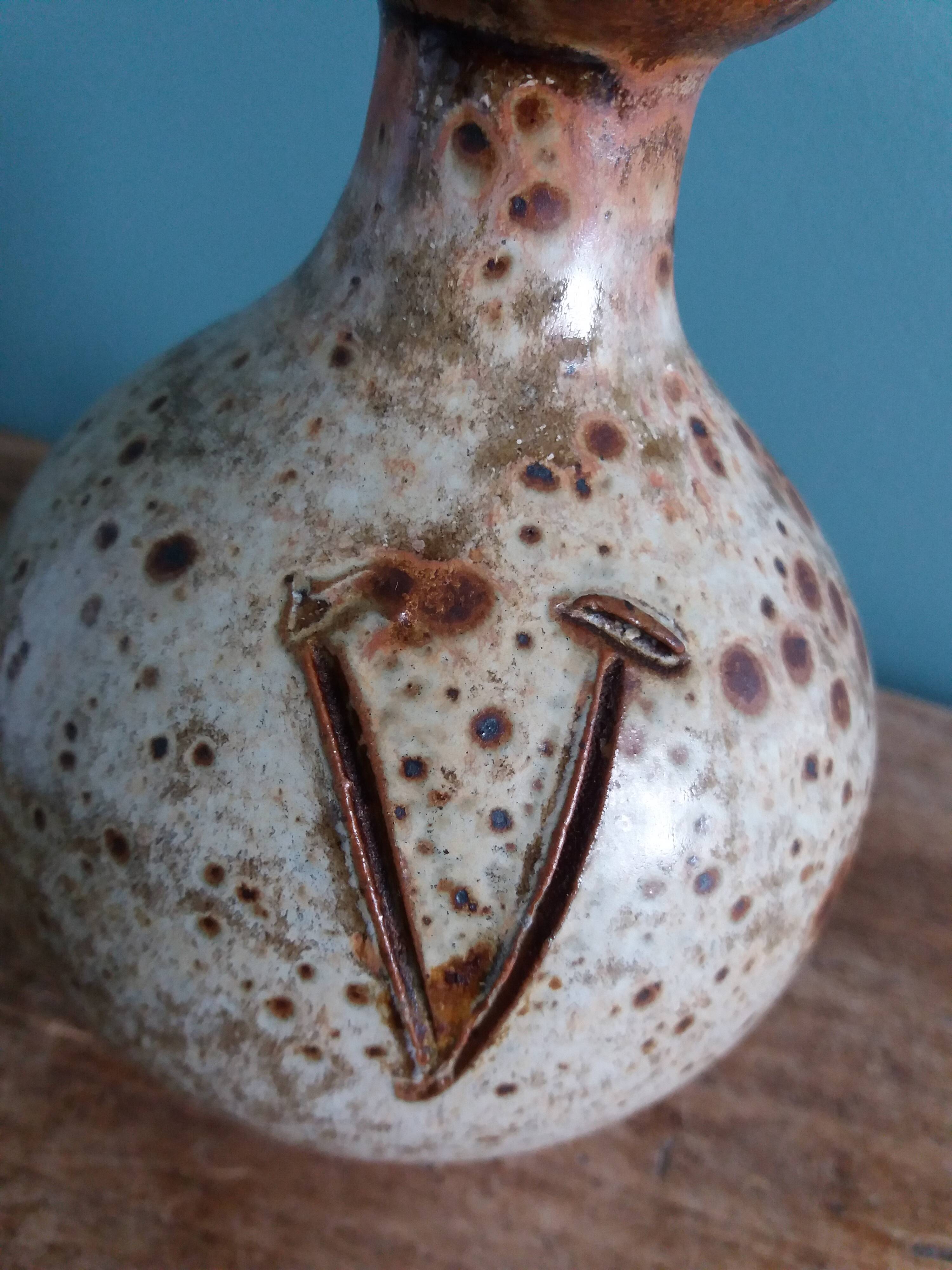 Vinegar pitcher in Puisaye stoneware by Jean-Pierre Prud'homme