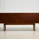 Rosewood and Teak Low Sideboard with Sliding Doors, 1960s