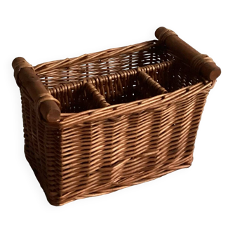 Rattan basket for cutlery