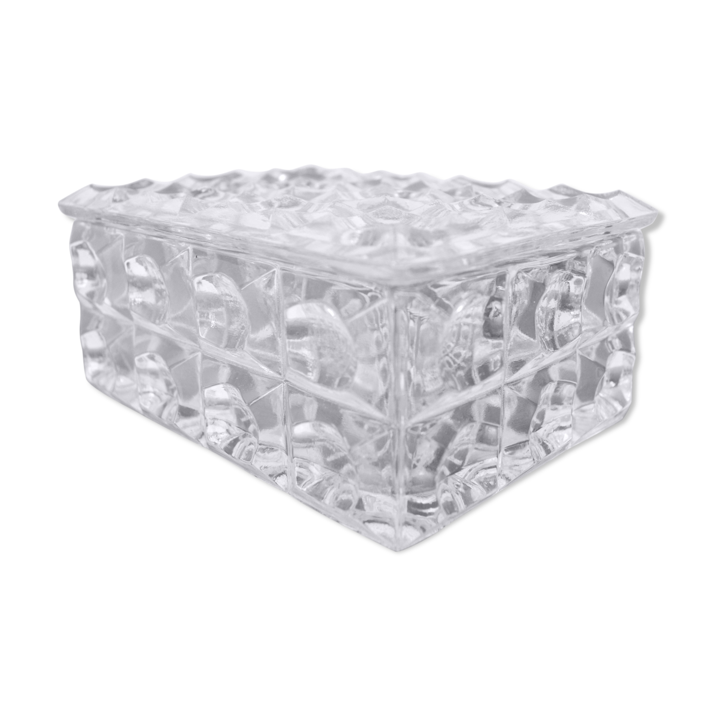 Mid-century glass sugar bowl/bohemia crystal,1960's.