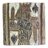 Ceramic plaque by Isabelle Ferlay & Frédérique Bourguet, Atelier les Argonautes, Vallauris, ci