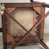 Chaise d'angle géorgienne en acajou sur roulettes, XIXe siècle