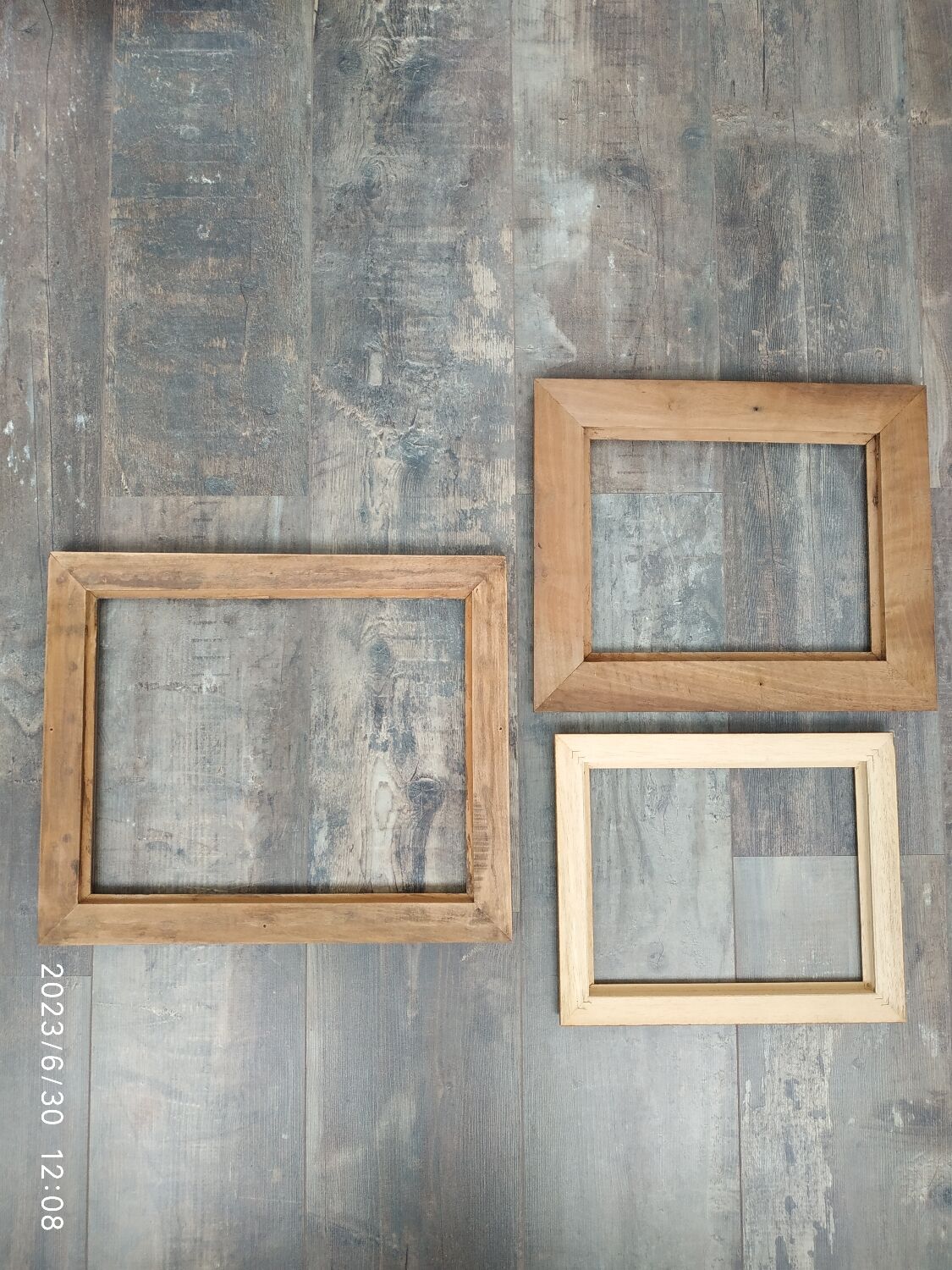 Trio de cadres bois
