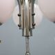Art Deco nickel chandelier with light-pink opaline shades, Czechoslovakia, 1930s