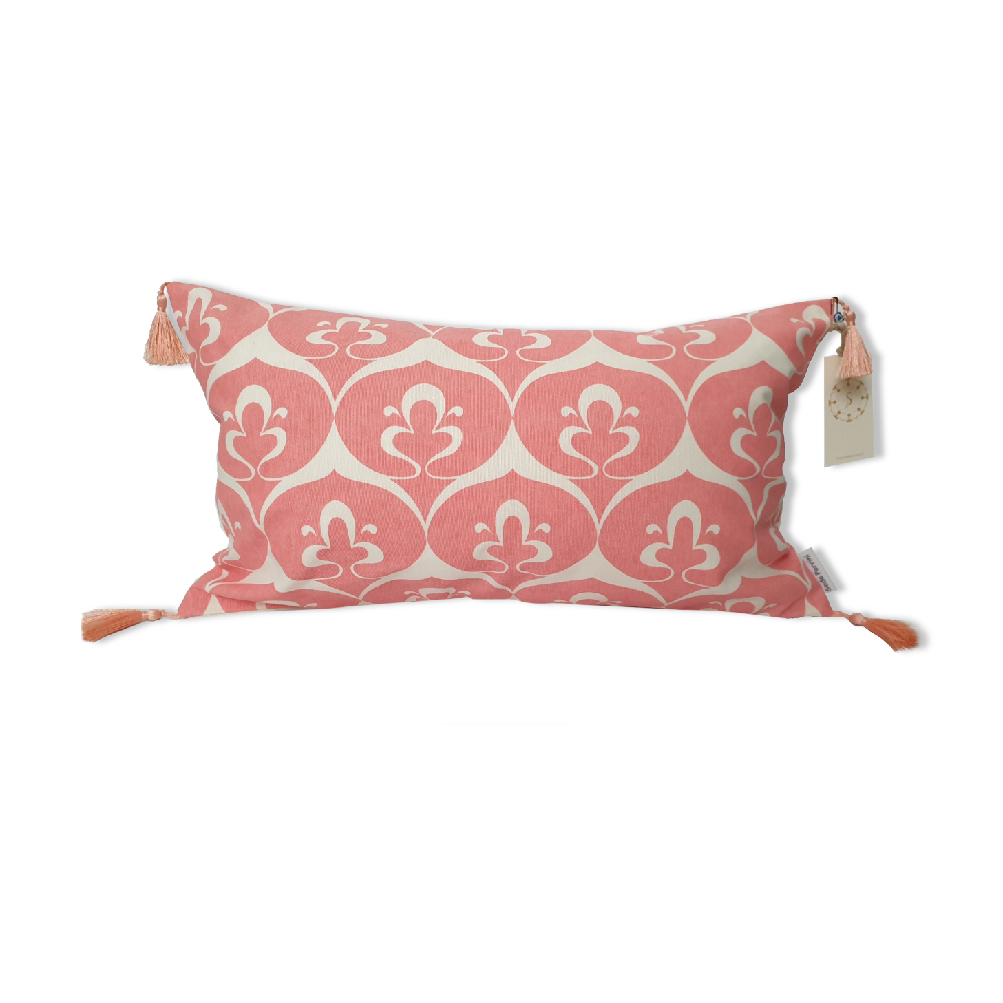 Ottoman cushion cover white / bright pink - 30 x 50