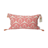 Housse de coussin ottoman blanc rose vif - 30 x 50
