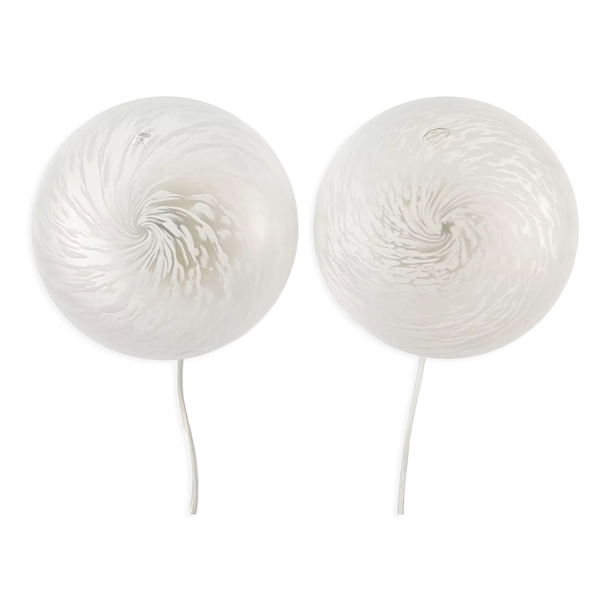 Pair of Murano Glass Swirl Sconces/Wall Lights, Italy, 1970s
