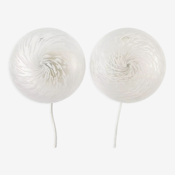 Pair of Murano Glass Swirl Sconces/Wall Lights, Italy, 1970s