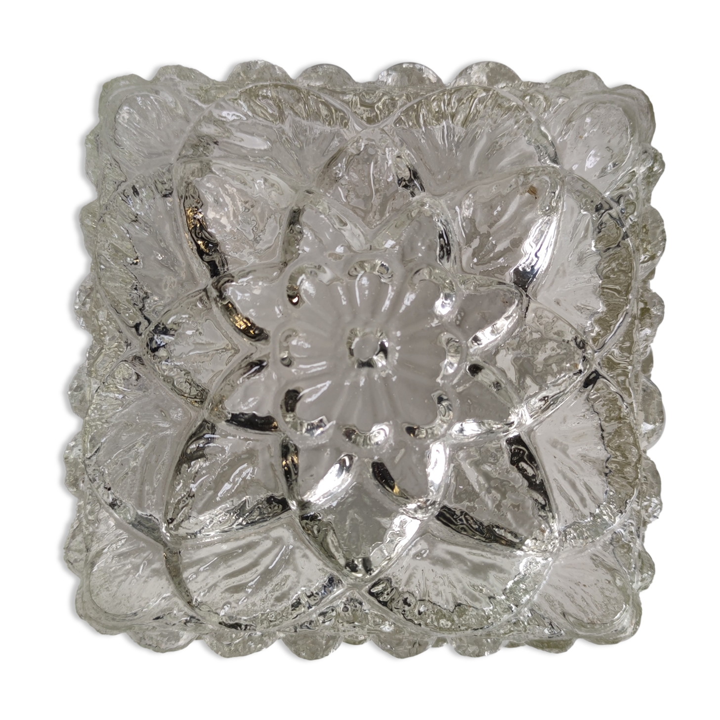 Flower-shaped glass ceiling lamp