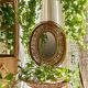 Oval mirror in rattan and wicker, 1970