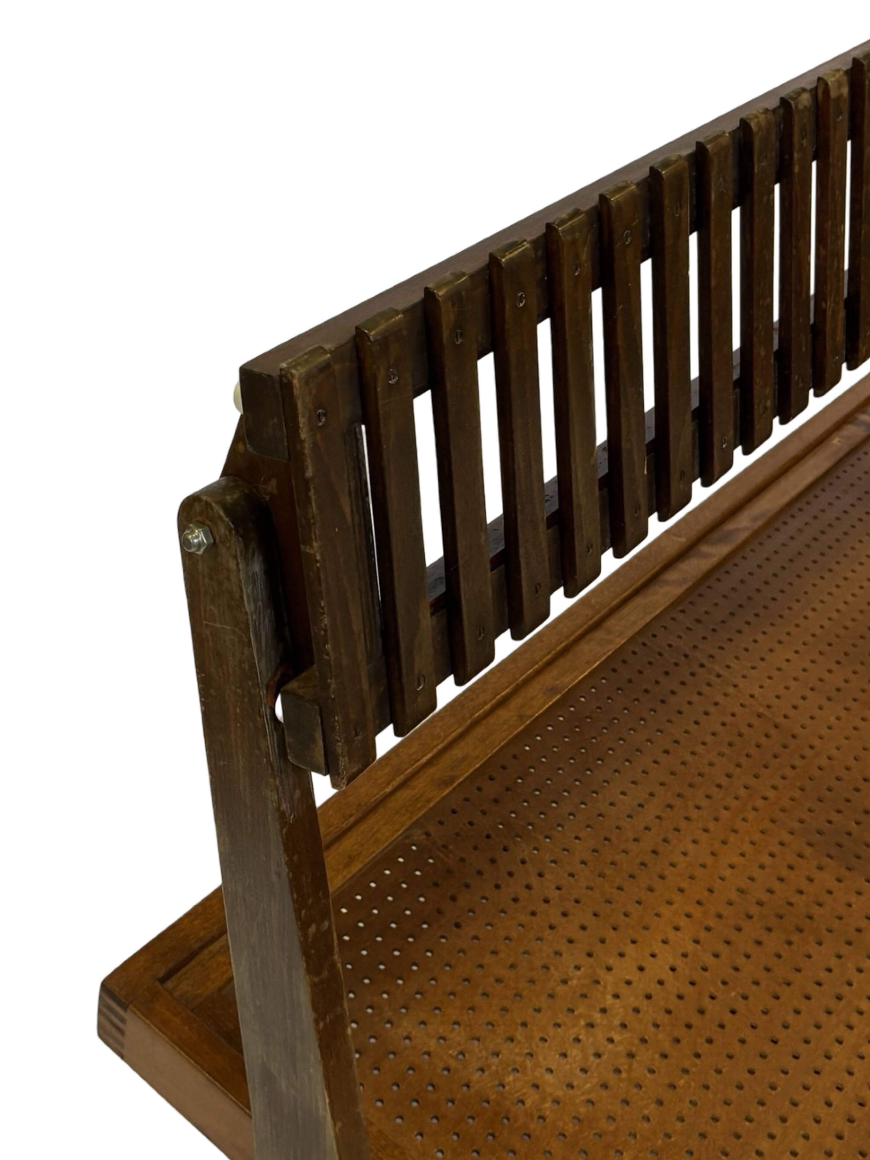 Mid-century daybed with removable backrest in oak 50's design