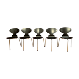 A set of five chairs Early model 3100 by Arne Jacobsen, Fritz Hansen, Denmark, 1963